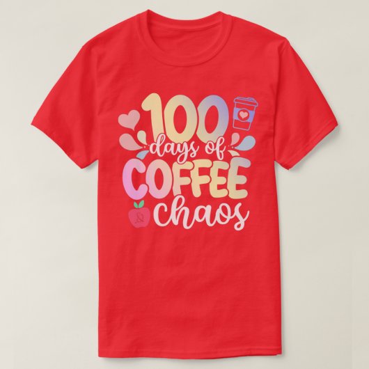 ハッピーザデーの学校先生日のコーヒーチャオ Tシャツ (デザイン正面)
