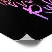 ハッピーザニューリッチ引用文ピンク/ピーチグリッフェイクト ポスター (角)