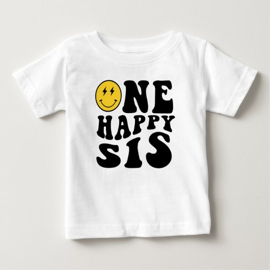 ハッピーシススマイルボーイ1歳誕生日おそろい ベビーTシャツ (正面)