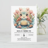 ハッピーシックタートルガール誕生日 招待状 (スタンド正面)