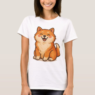 ハッピーシバドッグ – かわいい手描きペットイラストレーション Tシャツ