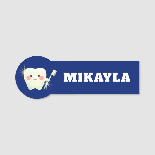 ハッピーシャイニー歯DentalName   ラベル 名札 (正面)