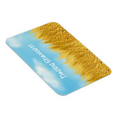 ハッピーシャブー金ゴールド小麦フィールドブルースカイファインアート マグネット (右側)