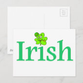 ハッピーシャムロックアイリッシュラッキーグリーンパイプ ポストカード (正面/裏面)