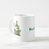 ハッピーシャムロックデイピンクテディベア&カエル コーヒーマグカップ (正面左)