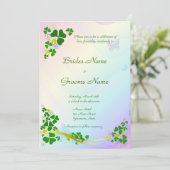 ハッピーシャムロック結婚式招待状 招待状 (スタンド正面)