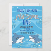 ハッピーシャークのジョー・サムお誕生日おめでとう 招待状 (正面)