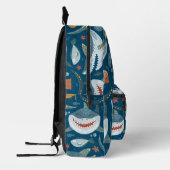ハッピーシャークブルーキッズ プリントバックパック (左)