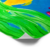 ハッピーシャーク絵を描プリント ポスター (角)