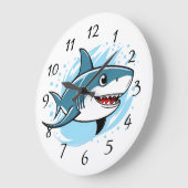 ハッピーシャーク ラージ壁時計 (傾斜)