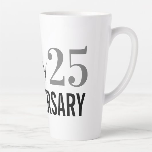 ハッピーシルバー結婚ズ25周年 カフェラテマグ (右)
