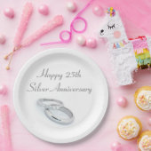 ハッピーシルバー25周年記念 ペーパープレート (パーティー)