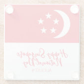 ハッピーシンガポール国立デイシンガポール国旗 ガラスコースター (裏面)