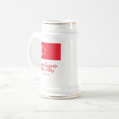 ハッピーシンガポール国立デイシンガポール国旗 ビールジョッキ (正面左)