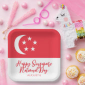 ハッピーシンガポール国立デイシンガポール国旗 ペーパープレート (パーティー)
