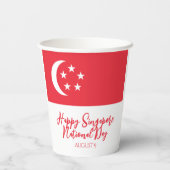 ハッピーシンガポール国立デイシンガポール国旗 紙コップ (裏面)