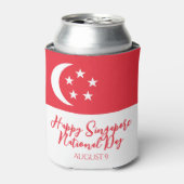 ハッピーシンガポール国立デイシンガポール国旗 缶クーラー (缶正面)