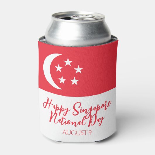 ハッピーシンガポール国立デイシンガポール国旗 缶クーラー (缶正面)