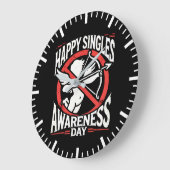 ハッピーシングル認識度デイ、反バレンタインデー ラージ壁時計 (傾斜)