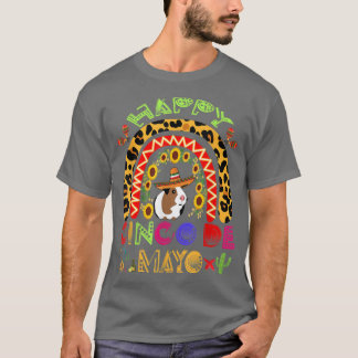 ハッピーシンコデマヨおもしろいギニアピグとソンブレロ Tシャツ
