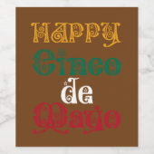 ハッピーシンコデマヨデコレーションタイポグラフィメキシコ ワインラベル (シングルラベル)
