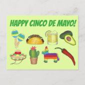 ハッピーシンコデマヨメキシカンフィエスタお祝い インビテーションポストカード (正面)