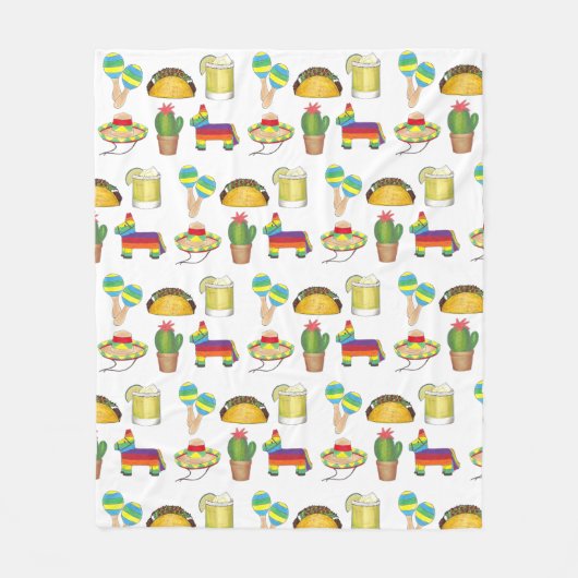ハッピーシンコデマヨメキシカンフィエスタお祝い フリースブランケット (正面)