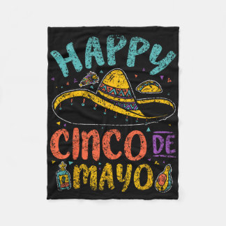 ハッピーシンコデマヨメキシコメキシコフィエスタシンコデ フリースブランケット