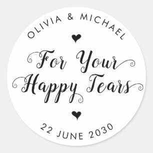 ハッピーシンプルティモダンス結婚ティッシュのラベル ラウンドシール