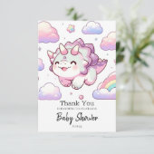 ハッピーシンプル恐竜ベビーシャワー サンキューカード (スタンド正面)