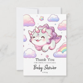 ハッピーシンプル恐竜ベビーシャワー サンキューカード