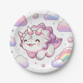 ハッピーシンプル恐竜ベビーシャワー ペーパープレート (正面)