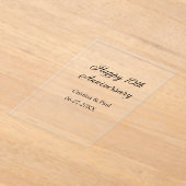 ハッピーシンプル10周年ミニマル結婚の名前 アクリル招待状 (レイダウン)