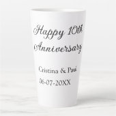 ハッピーシンプル10周年ミニマル結婚の名前 カフェラテマグ (正面)