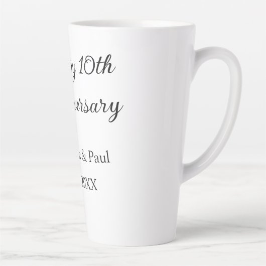 ハッピーシンプル10周年ミニマル結婚の名前 カフェラテマグ (右)
