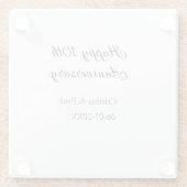 ハッピーシンプル10周年ミニマル結婚の名前 ガラスコースター (裏面)