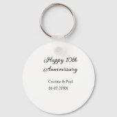 ハッピーシンプル10周年ミニマル結婚の名前 キーホルダー (裏面)