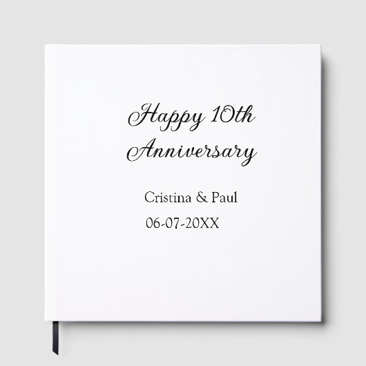 ハッピーシンプル10周年ミニマル結婚の名前 ゲストブック (正面)