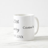 ハッピーシンプル10周年ミニマル結婚の名前 コーヒーマグカップ (正面右)