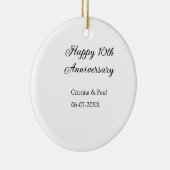 ハッピーシンプル10周年ミニマル結婚の名前 セラミックオーナメント (右)