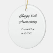 ハッピーシンプル10周年ミニマル結婚の名前 セラミックオーナメント (左)