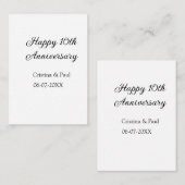 ハッピーシンプル10周年ミニマル結婚の名前 ノートカード (正面/裏面)