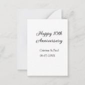 ハッピーシンプル10周年ミニマル結婚の名前 ノートカード (裏面)