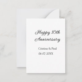 ハッピーシンプル10周年ミニマル結婚の名前 ノートカード