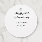 ハッピーシンプル10周年ミニマル結婚の名前 フェイバータグ (裏面)