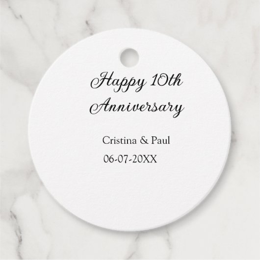 ハッピーシンプル10周年ミニマル結婚の名前 フェイバータグ (正面)