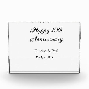 ハッピーシンプル10周年ミニマル結婚の名前 フォトブロック