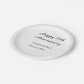 ハッピーシンプル10周年ミニマル結婚の名前 ペーパープレート (アングル)