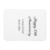 ハッピーシンプル10周年ミニマル結婚の名前 マグネット (横)