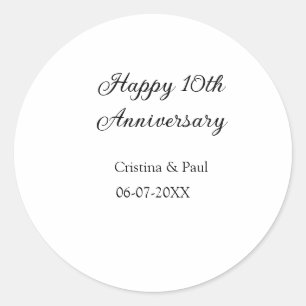 ハッピーシンプル10周年ミニマル結婚の名前 ラウンドシール